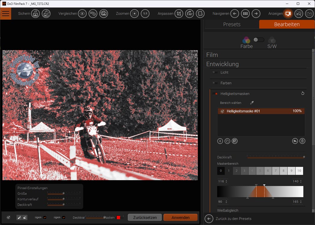 DxO FilmPack 7 - Helligkeitsmasken aktiv