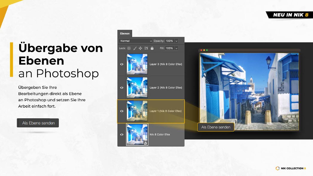 Direkte Übergabe von Bildern aus der Nik Collection 8 an Photoshop