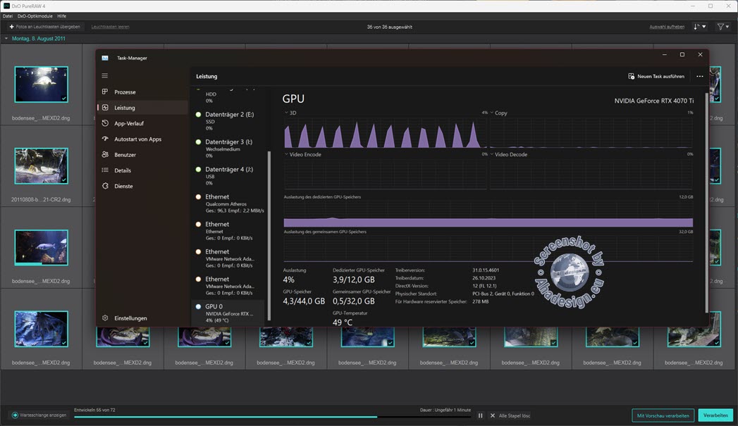 DxO PureRAW 4 - GPU-Leistung