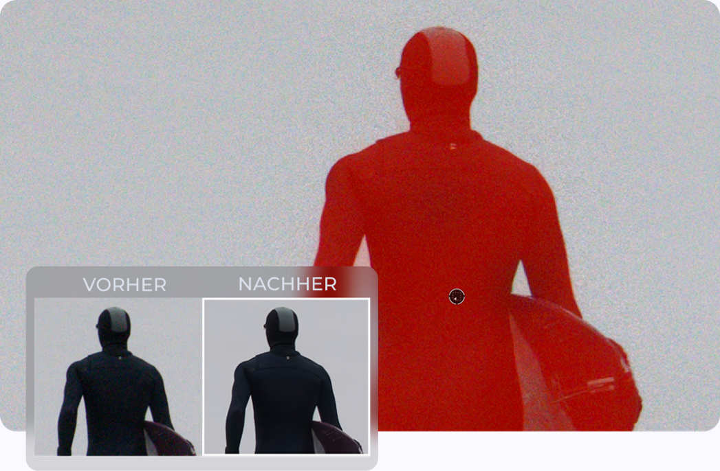 Rauschminderung und Optimierung der Objektivschärfe ebenfalls lokal anpassbar Rauschminderung und Optimierung der Objektivschärfe ebenfalls lokal anpassbar