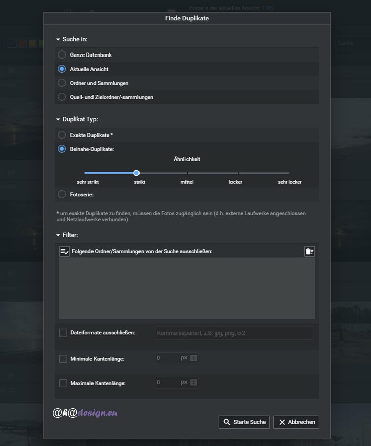 excire-foto-2022-duplikatefinder-optionen