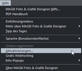 Foto und Grafik Designer 10 - Aktualisieren