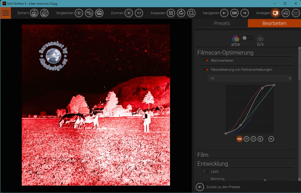 Filmscan Tonwertanpassungen