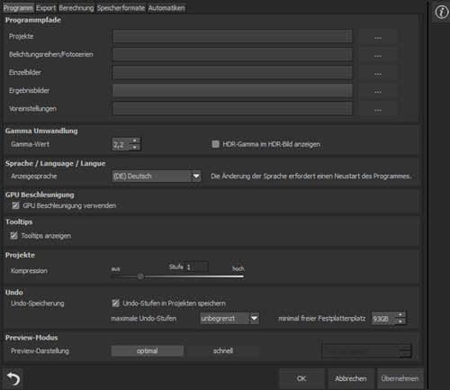hdrprojects5-professional-einstellungen-programm