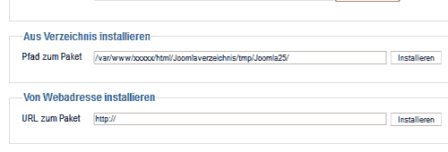 Joomla - Paketpfad