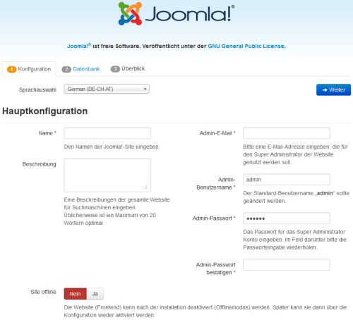 Joomla 3 - Konfiguration