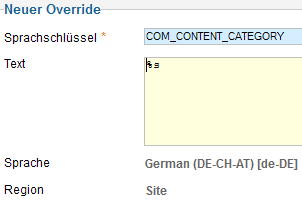 Joomla - Overridetext