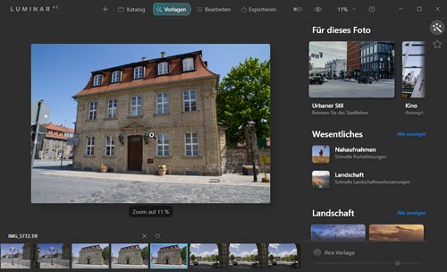 luminar-ai-vorlagen-exportieren-vorlagenbereich