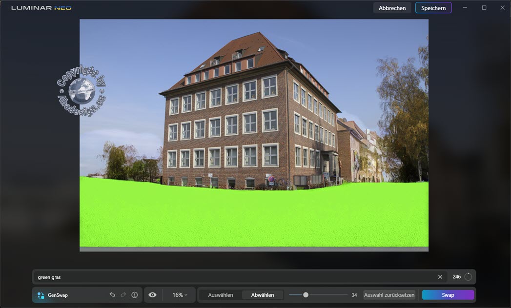 Luminar Neo - GenSwap - Gebäude - Gras