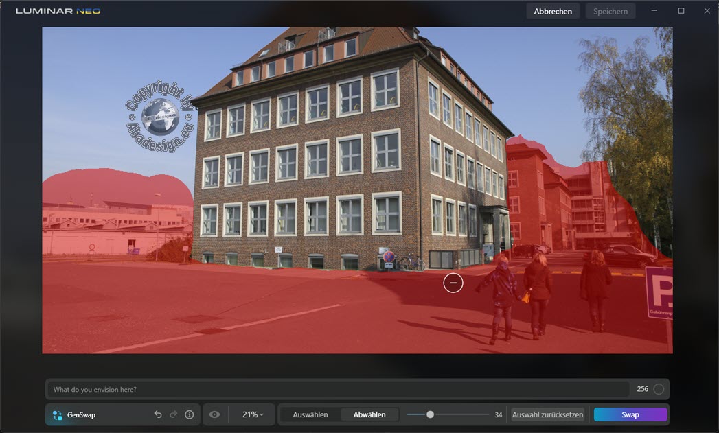 Luminar Neo - GenSwap - Gebäude maskiert