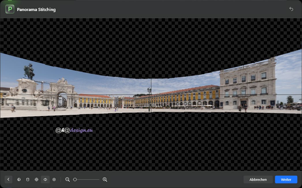 Luminar Neo - Panorama Stitching - Projektionsmethode Plain