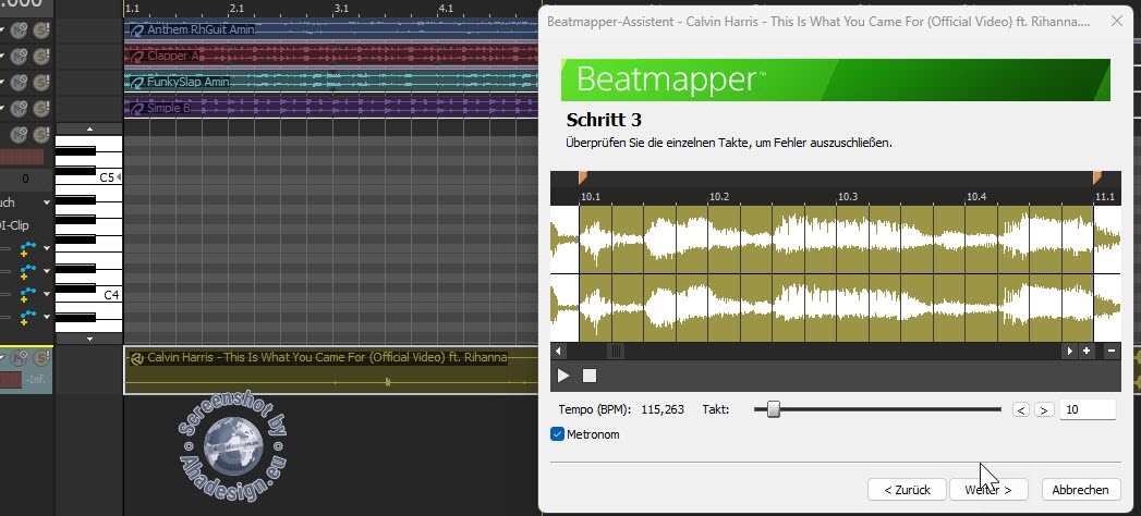 ACID Pro 11 - Beatmapper Schritt 3