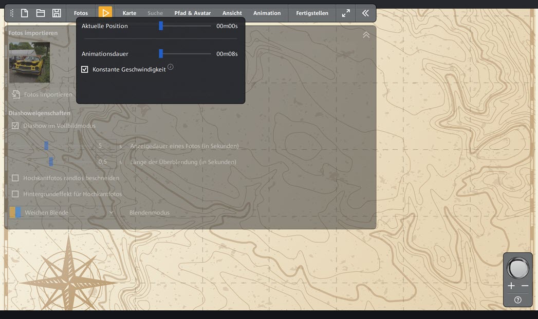 Magix Travel Maps - Abspielpfeil