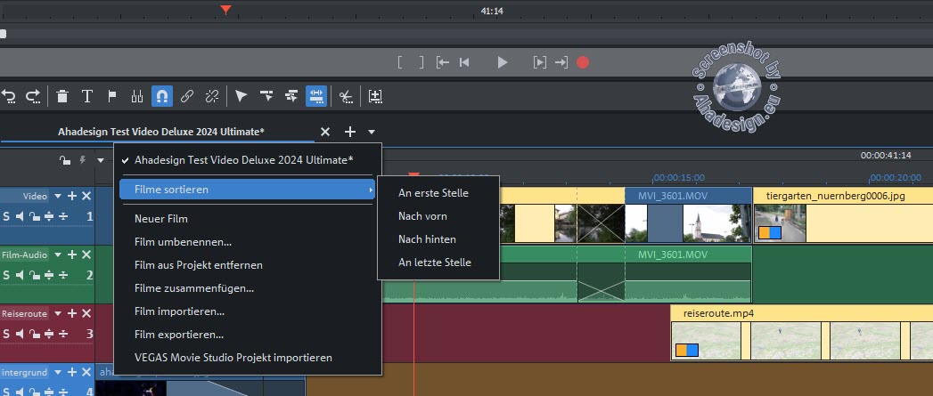 Magix Video Deluxe 2024 - Filmoptionen