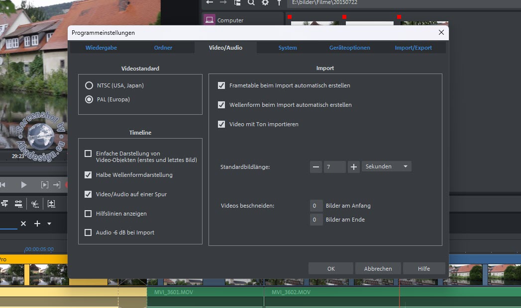 Magix Video Deluxe 2024 - Programmeinstellungen