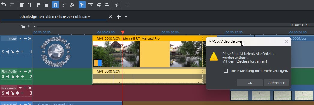 Magix Video Deluxe 2024 - Spur löschen