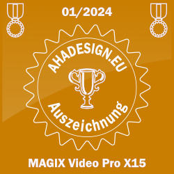 Ahadesign Auszeichnung - Magix Video Pro X15