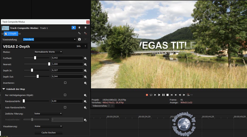 VEGAS Pro 21 - Z-Depth Einstellungen