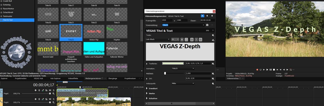 VEGAS Pro 21 - Z-Depth Spuren