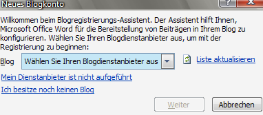 word-neuesblogkonto