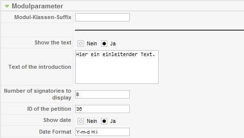 petitions-modul