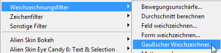 Weichzeichner - Menü