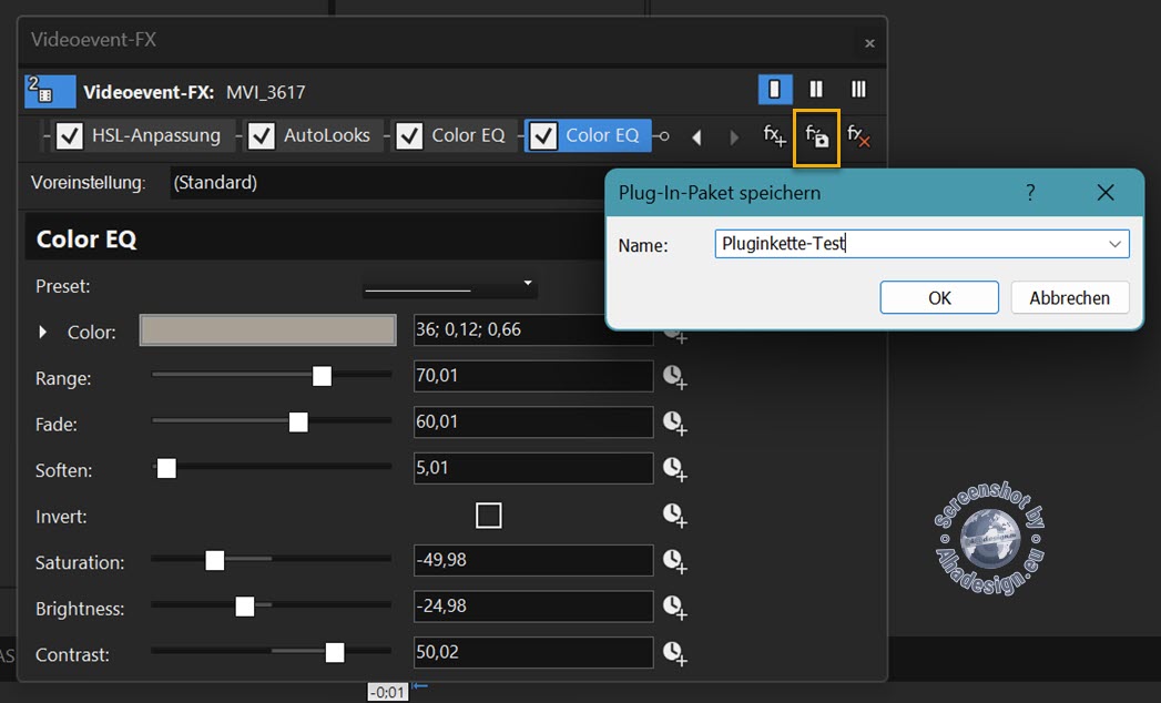 Plug-in-Ketten speichern und als Presets wiederverwenden