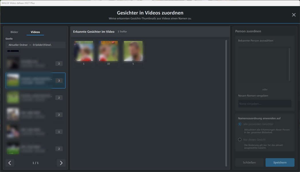 Video deluxe 2027 - Gesichter zuordnen Video deluxe 2027 - Gesichter zuordnen