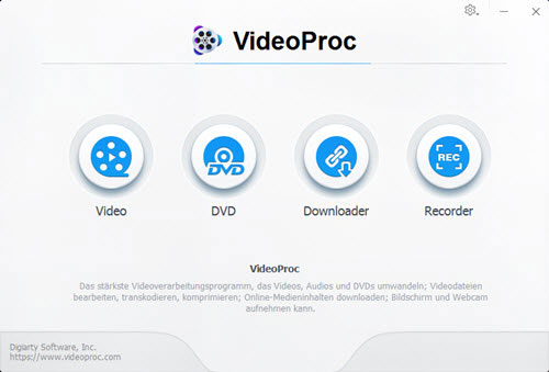 videoproc-startfenster