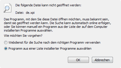 XPI-Datei installieren