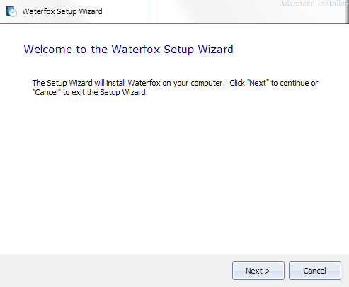 Waterfox - Setup Wizard