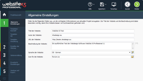 websitex5-allgemeine-einstellungen