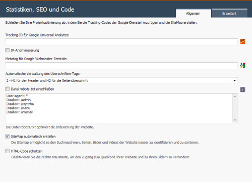 websitex5-statistiken-seo-code-fenster