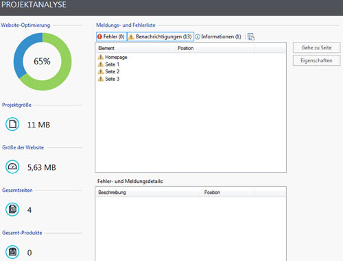 websitex5pro-v13-projektanalyse