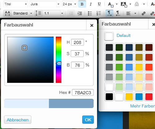 Wix Farbauswahl